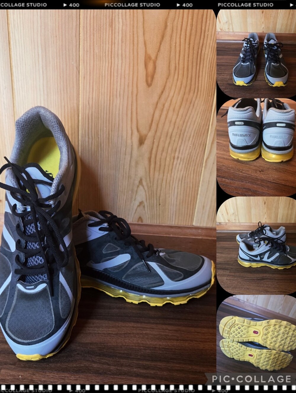 Nike Men’s Gray and Yellow Running Sneakers
